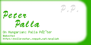 peter palla business card